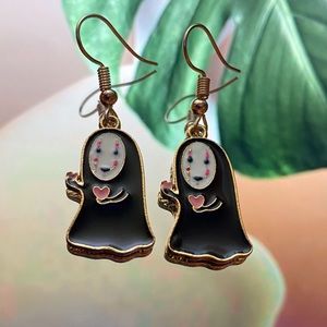 studio ghibili handmade earrings no face